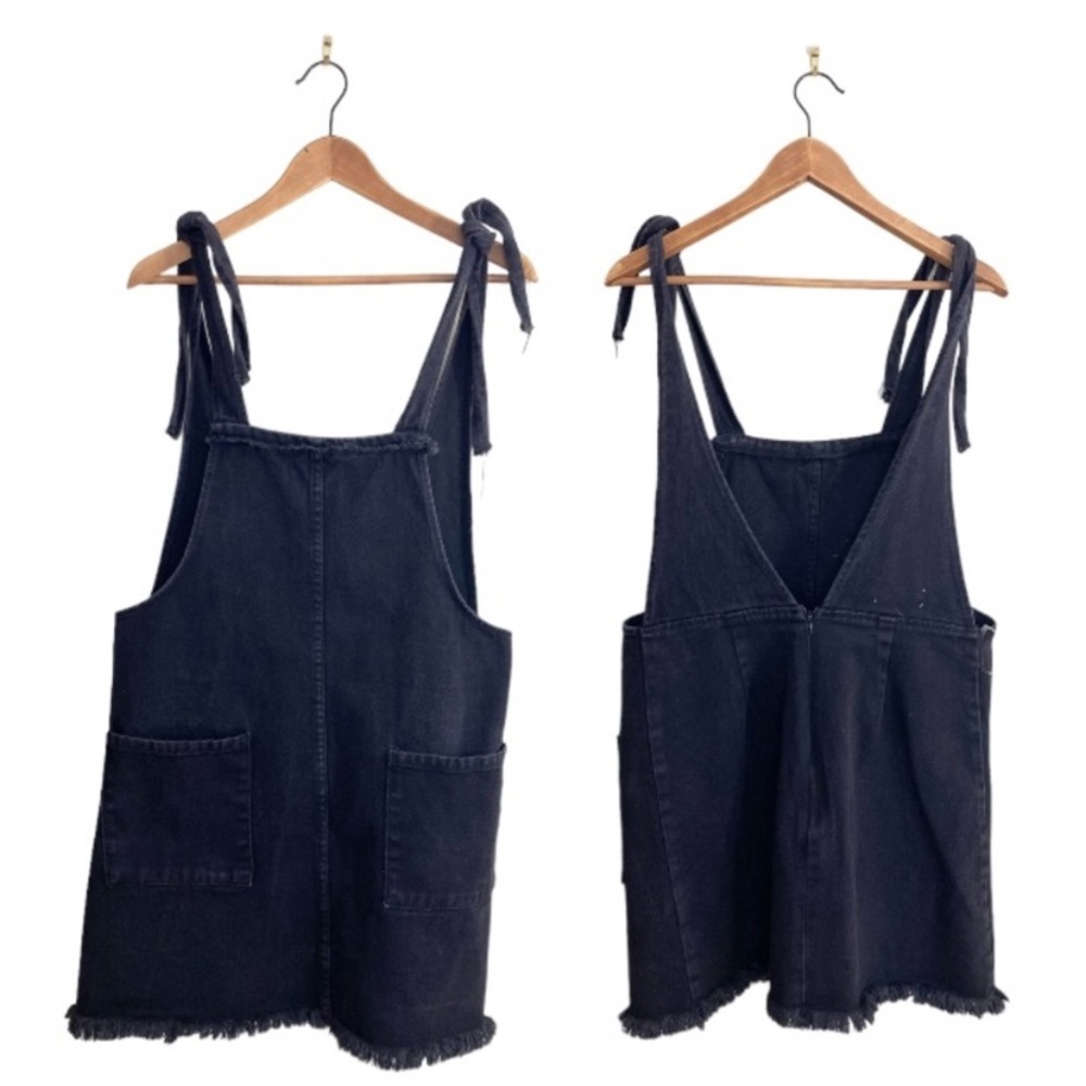 Wildfire Black Denim Pinafore Dress